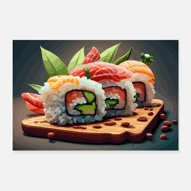 Sushi Leidenschaft: Authentische Japanisches Sushi Poster 60x40 cm