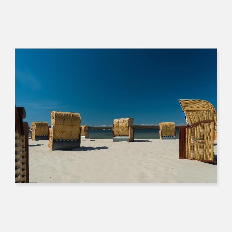 Chaises de plage sur une plage Poster 60 x 40 cm