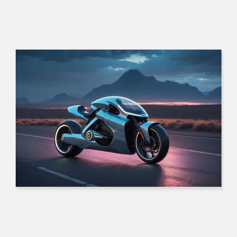 Futuristic 4 - Poster 60x40 cm - Weiß