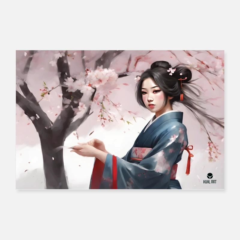 Sakura | Cherry Blossom #3 - Poster 60x40 cm - Weiß