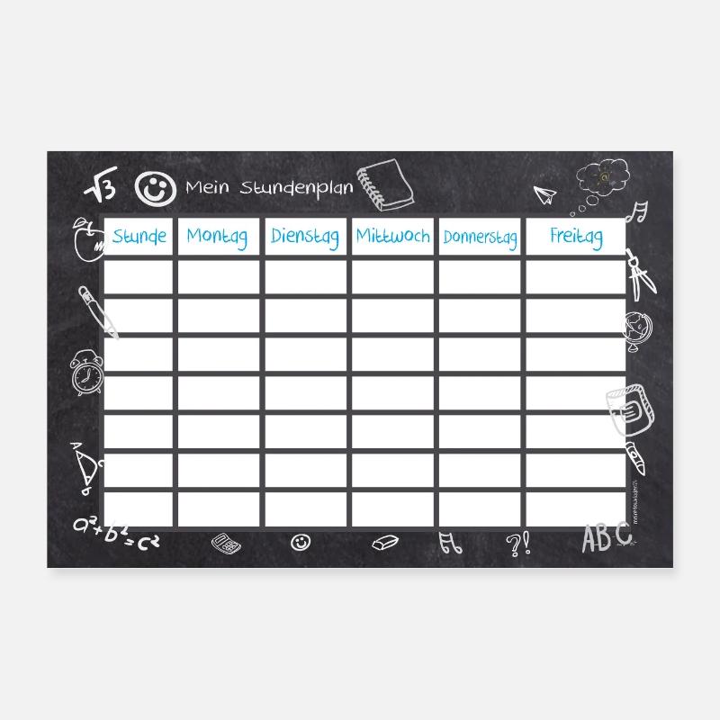 Timetable Blackboard Optics | Customisable Poster 24" x 16" (60x40 cm)