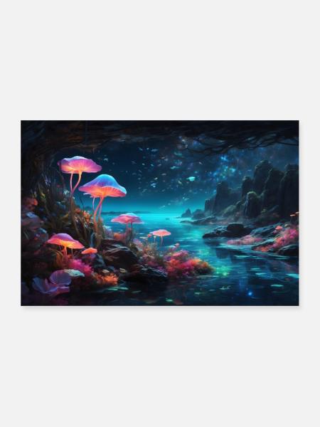 Ruhig - Poster 60x40 cm - Weiß