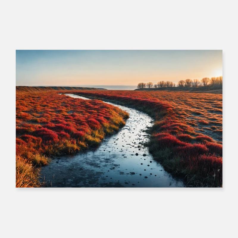 Landscape #005 Red Winters Poster 24" x 16" (60x40 cm)