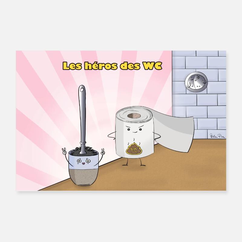 Helden der Toilette - Poster 60x40 cm - Weiß