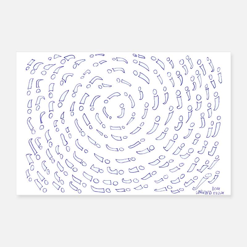 UNWIND ; SEMICOLON be strong, life is beautiful! Poster 24" x 16" (60x40 cm)