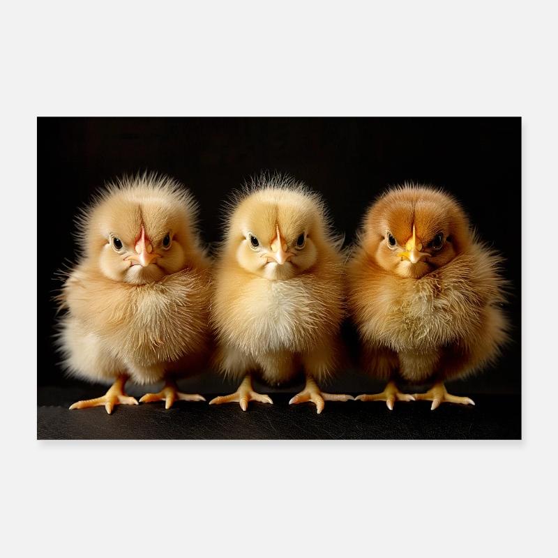 Three Chicks Photo Poster 24" x 16" (60x40 cm)