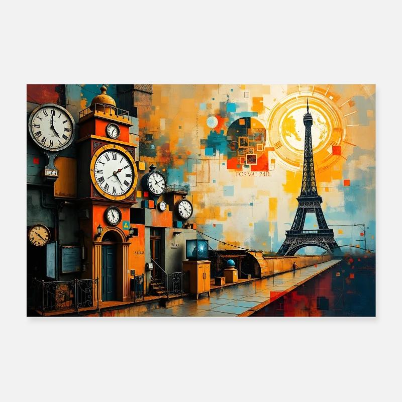 Parisian journey through time Poster 24" x 16" (60x40 cm)