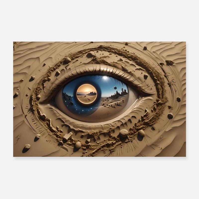 Yeux magiques - Vue sur le désert - Poster 60 x 40 cm - blanc