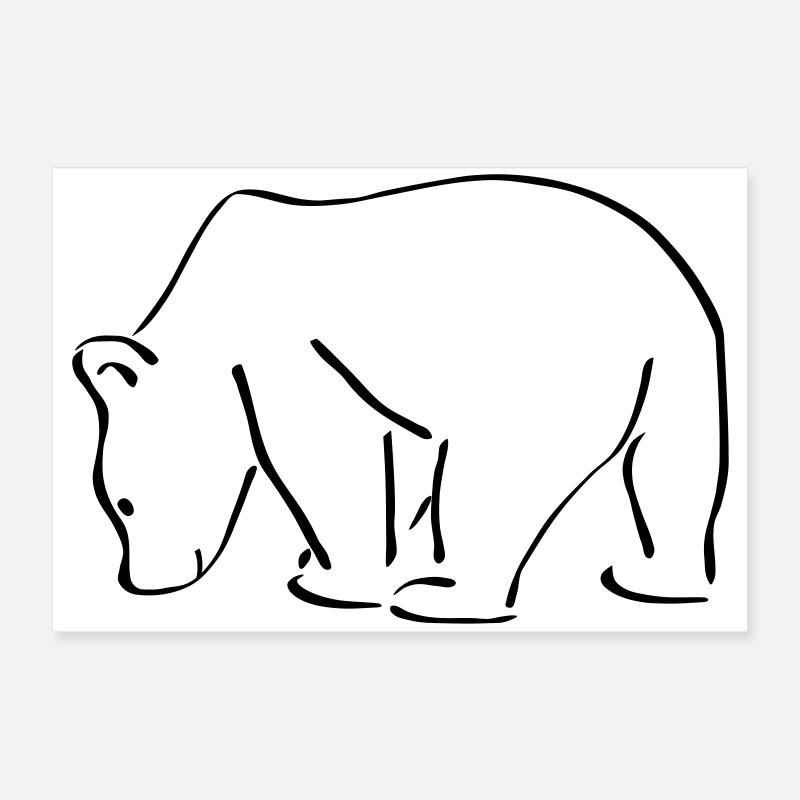Bären Skizze Zeichnung Scribble Poster 60x40 cm