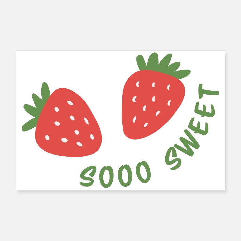 Sooo Sweet Strawberry Cute Fruit Design Poster 24" x 16" (60x40 cm)