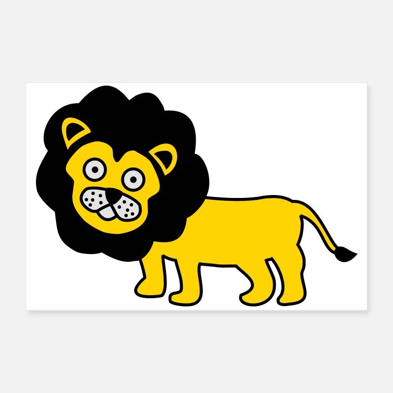 Löwe als Kinder Design Poster 60x40 cm