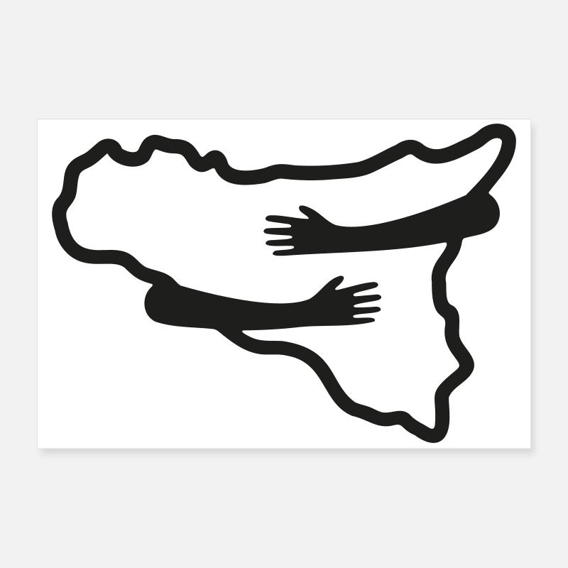 Sizilien im Herzen – Minimalversion Poster 60x40 cm