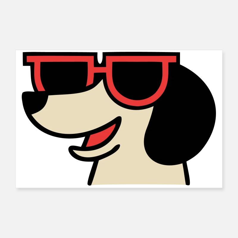 Cooler Dackel Brille Chef Poster 60x40 cm