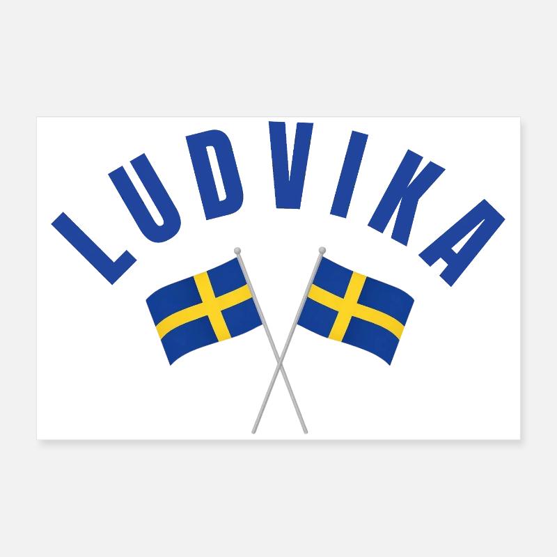 Ludvika Schweden Flaggen Poster 60x40 cm