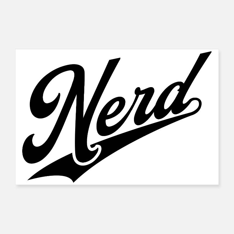 NERDY forever - NERD retro noir Poster 60 x 40 cm