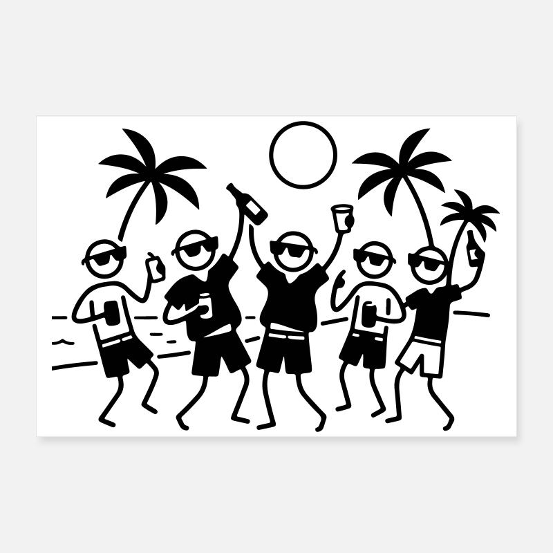 Party Group Beach Poster 60 x 40 cm