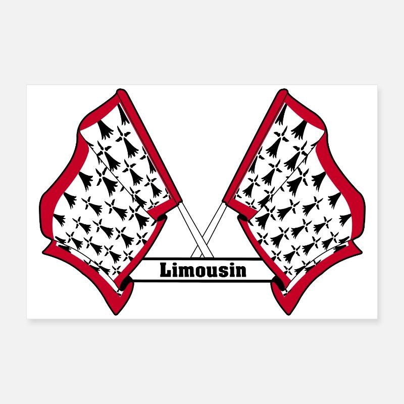 Limousin mit Text gekreuzt Poster 60x40 cm