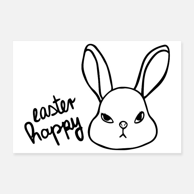Sarkastischer Osterhase - Easter Happy Bunny Poster 60x40 cm