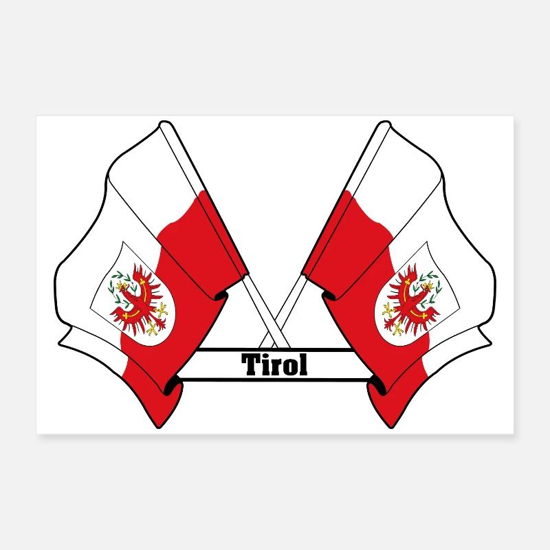 Drapeaux du Tyrol avec nom Poster 60 x 40 cm