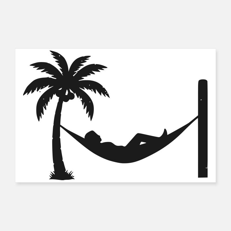 Hammock Palm Chill Poster 24" x 16" (60x40 cm)