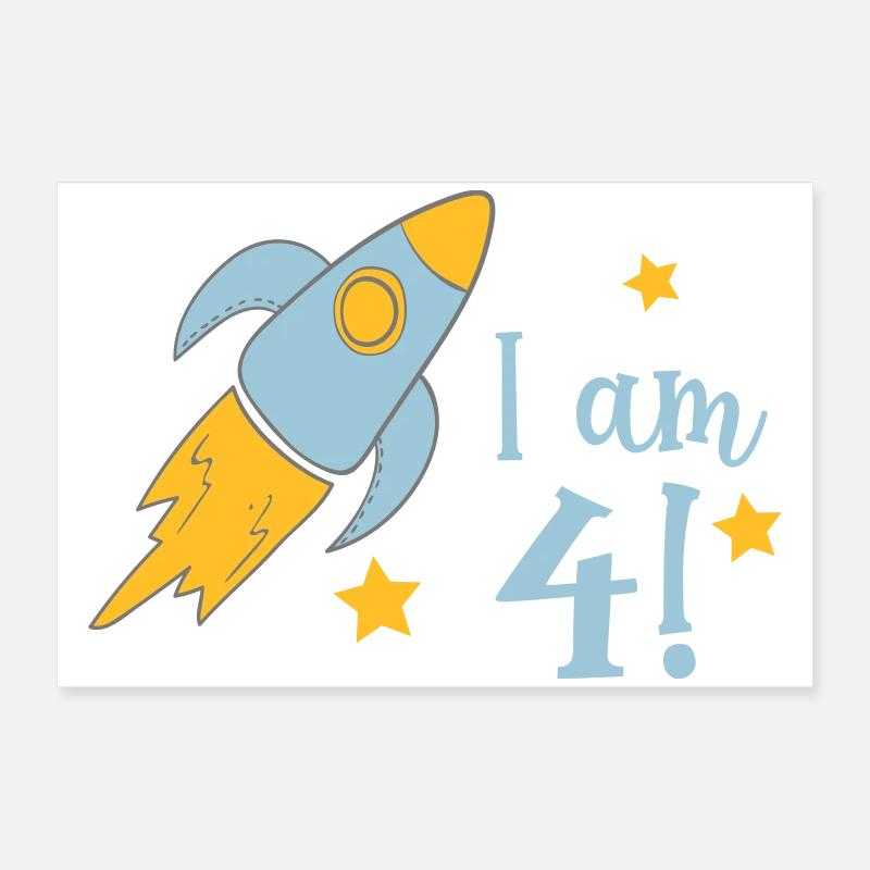 4 anniversaire Poster 60 x 40 cm