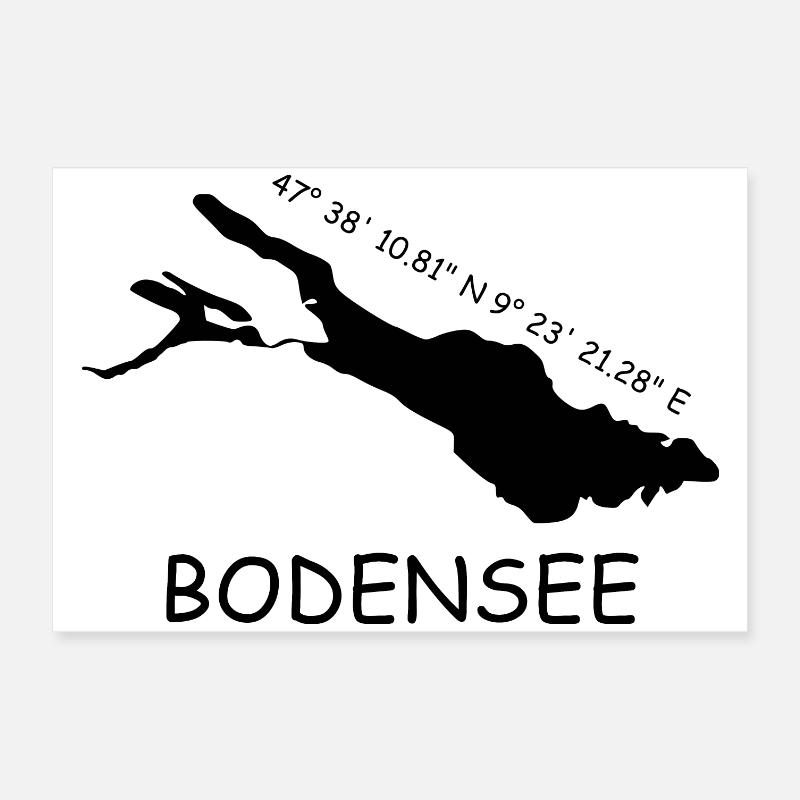 Bodensee Koordinaten Poster 60x40 cm