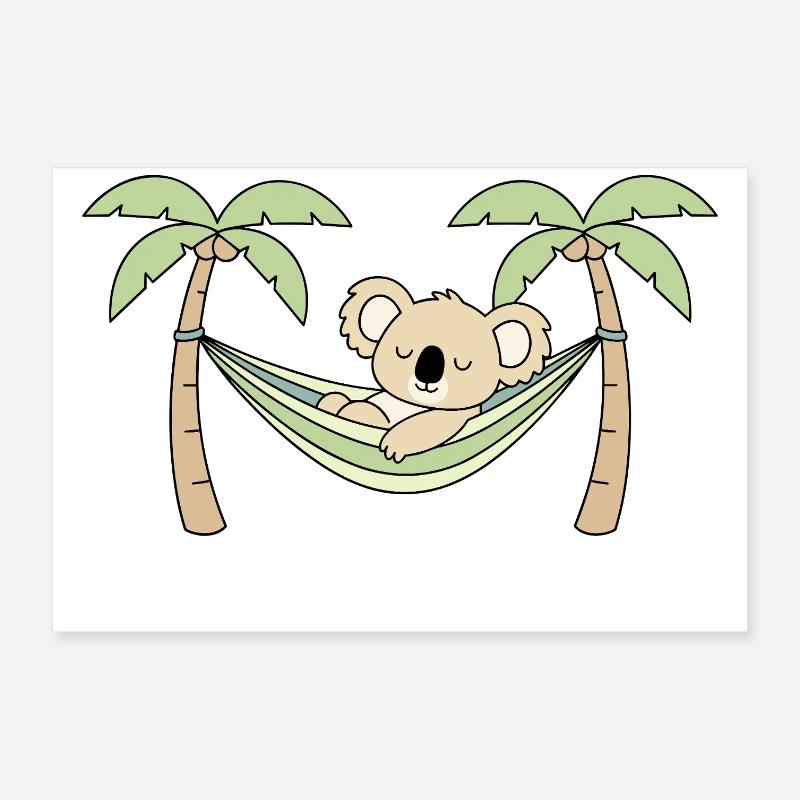 Koala dans les palmiers du hamac Poster 60 x 40 cm