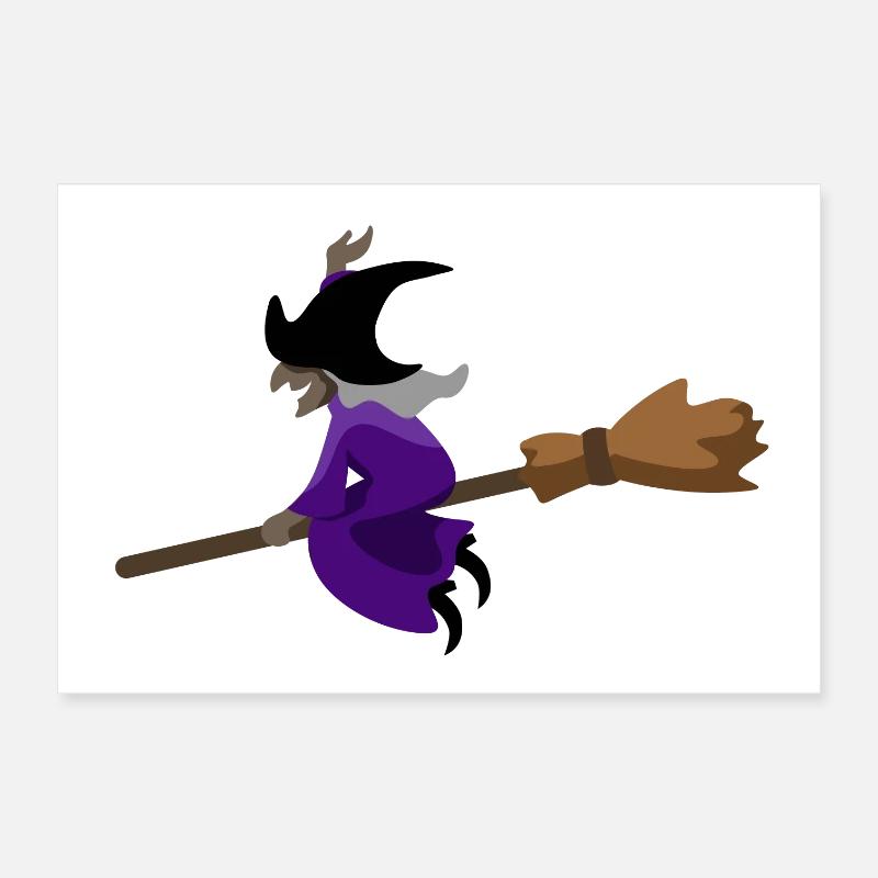 Witch flies on the broom Poster 24" x 16" (60x40 cm)