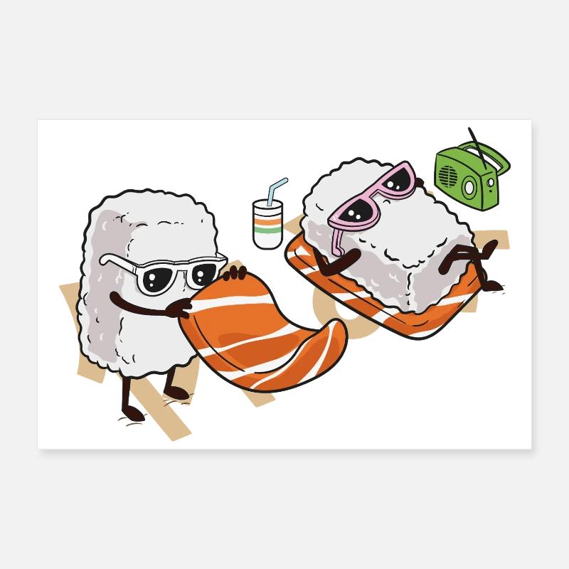 Sushis d’été Poster 60 x 40 cm