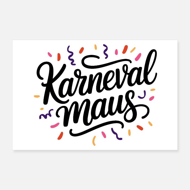 Karnevalmaus Konfetti Kostüm Karneval Poster 60x40 cm