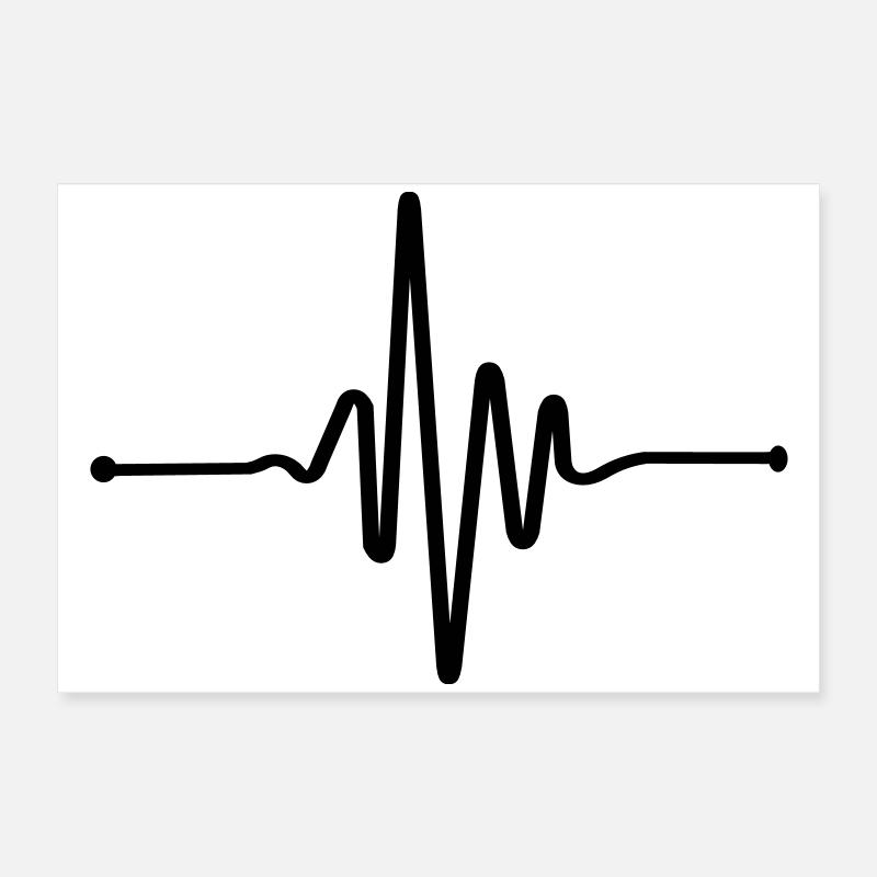 Heart Beat Frequency Line Poster 24" x 16" (60x40 cm)