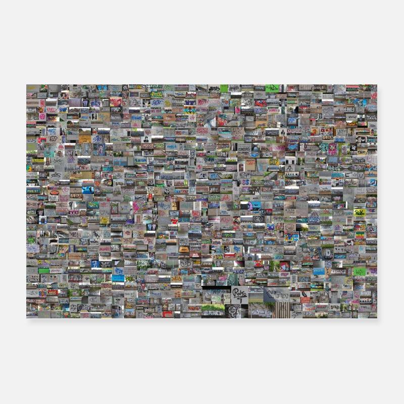 1000 graffiti Vienne Ia - Poster 60 x 40 cm - blanc