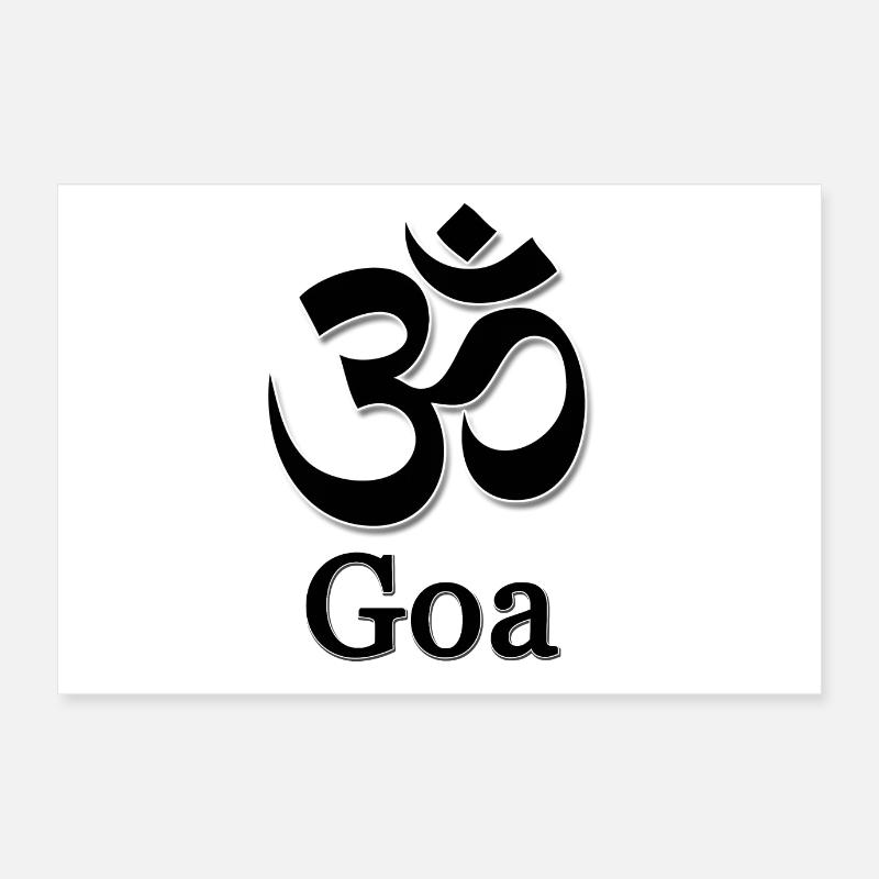 Om segno con iscrizione Goa Poster 60x40 cm