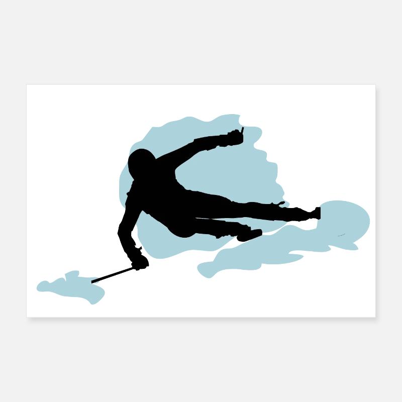 skieur Poster 60 x 40 cm