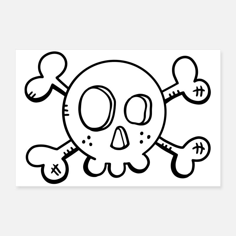Funny Skull - Skull - Skull - Pirate Poster 24" x 16" (60x40 cm)