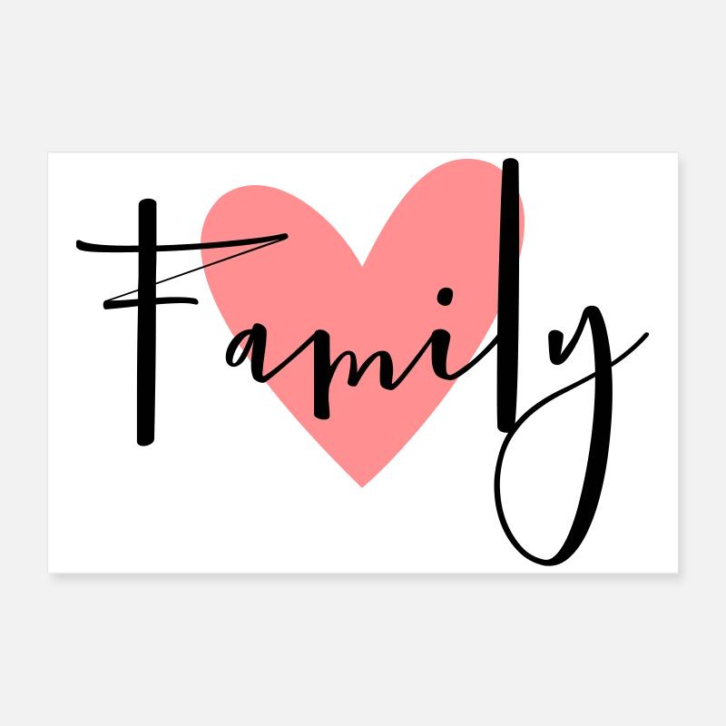 Family Herz Geschenkidee Eltern Kind Liebe Poster 60x40 cm