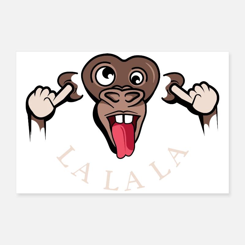 drôle singe lalala symbole illustration langue Poster 60 x 40 cm