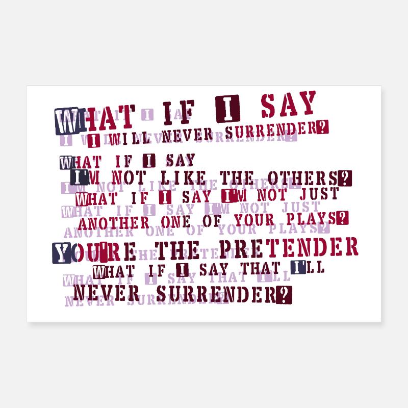 Typographie de la résolution implacable Poster 60 x 40 cm