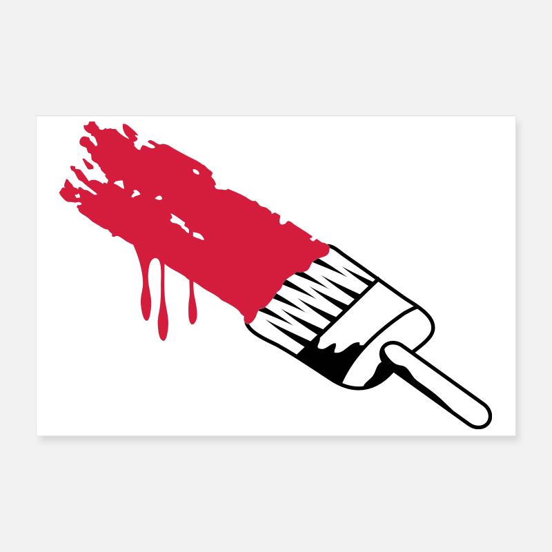Pinsel mit Farbe Poster 60x40 cm