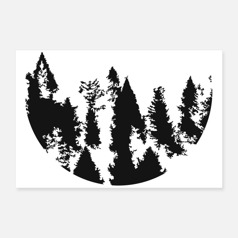 Waldkreis Silhouette Poster 60x40 cm