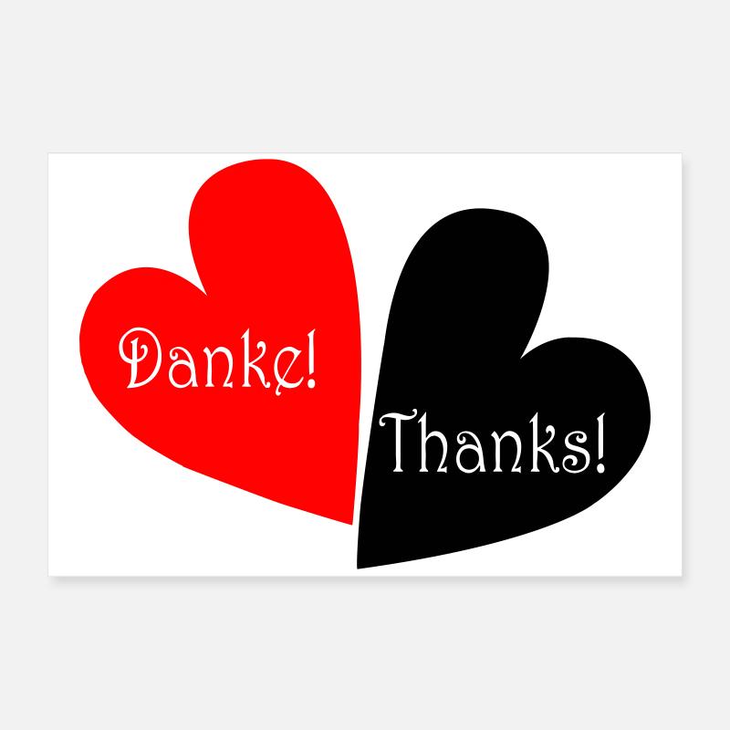 Danke Thanks Herz Poster 60x40 cm