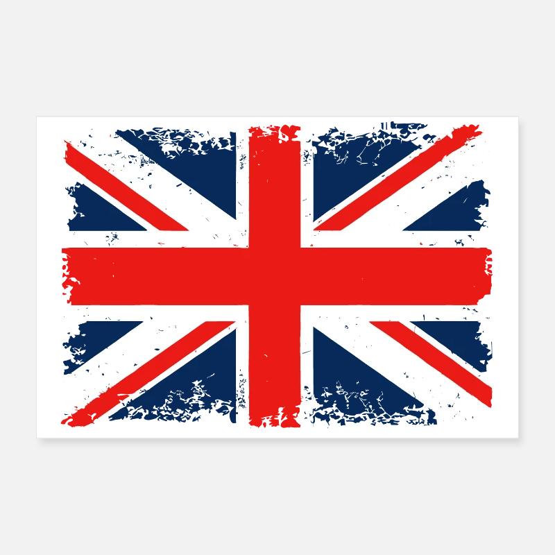 Bandiera Union Jack in difficoltà Poster 60x40 cm