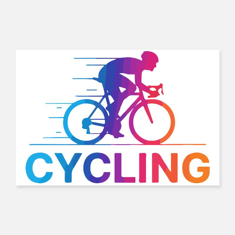 Gradient vibrant du cyclisme Poster 60 x 40 cm