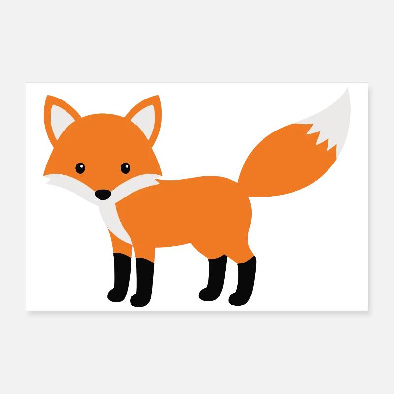 Renard rusé mignon style minimaliste Poster 60 x 40 cm