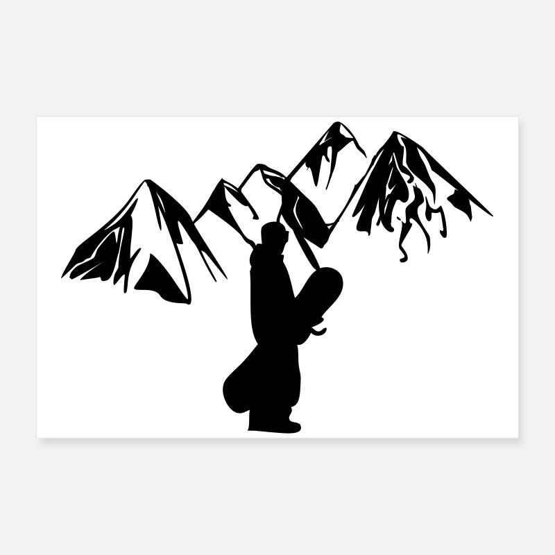 Mountain snowboarder Poster 24" x 16" (60x40 cm)