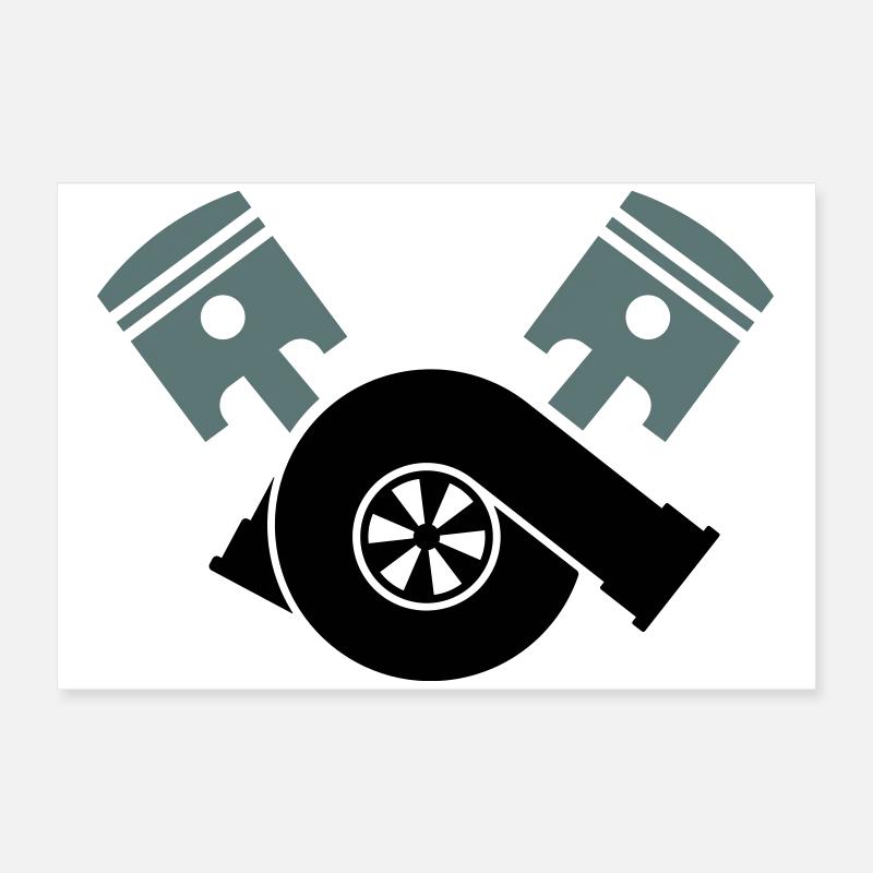 Motor Kolben Turbolader Poster 60x40 cm