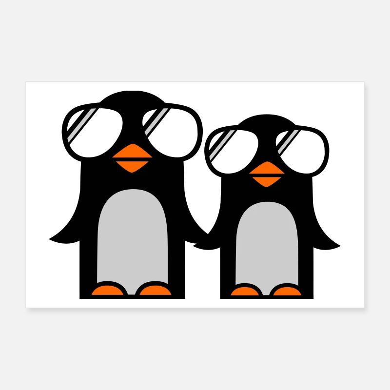 funky penguins Poster 60 x 40 cm