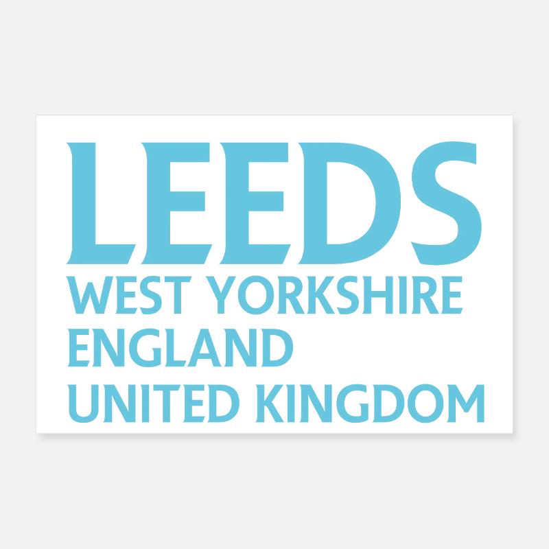 Leeds – England Lyrics Design Poster 24" x 16" (60x40 cm)