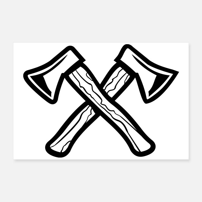 Gekreuzte Äxte, Axes Poster 60x40 cm