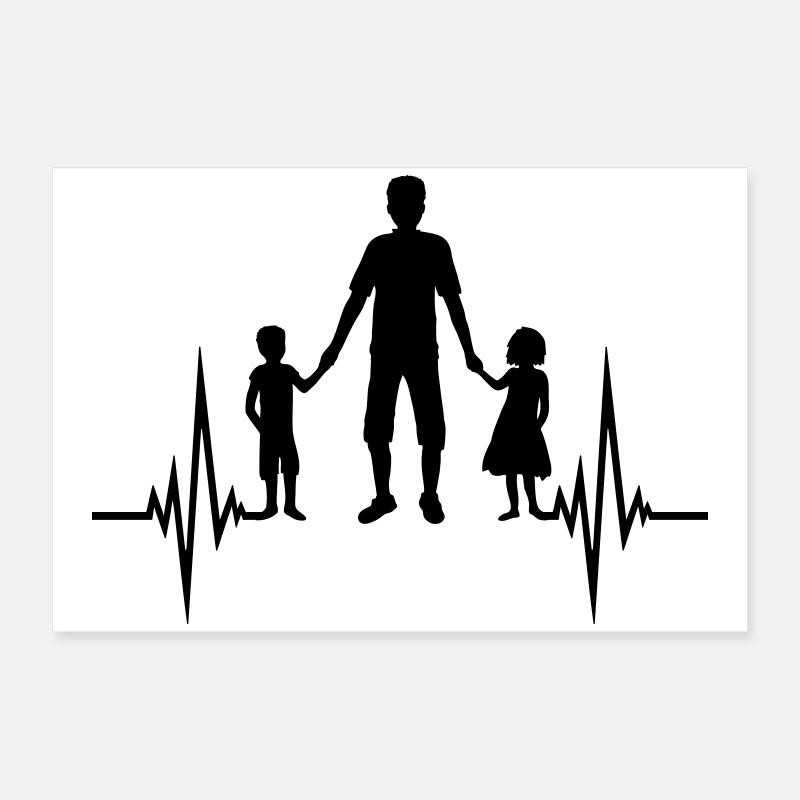 Fille Garçon Papa Pulse Poster 60 x 40 cm